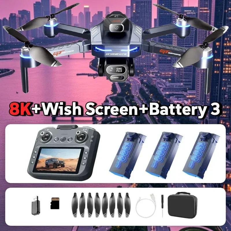 HOT For Xiaomi GT8 Drone 4K Professional Dual Camera FPV GPS Brushless Motor Optical Flow Hovering Folding Quadcopter 8K RC Dron