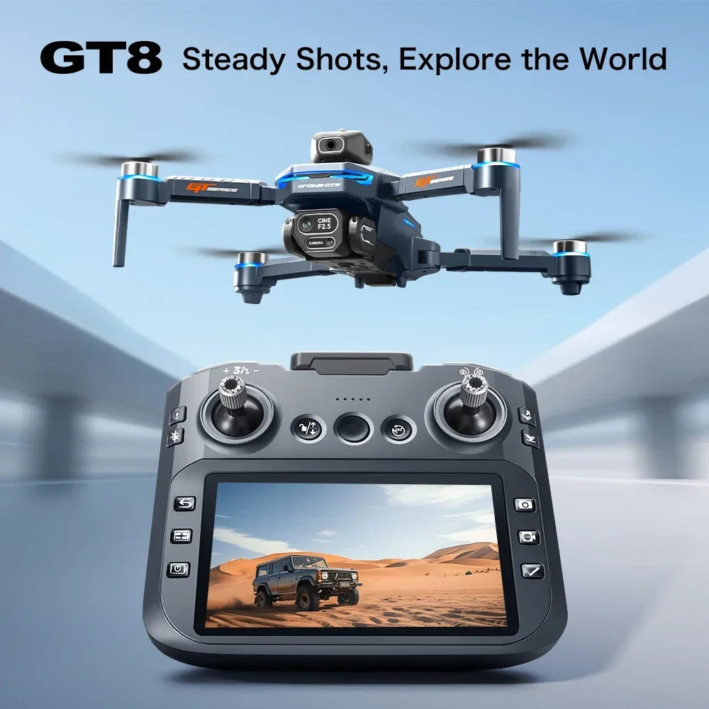 HOT For Xiaomi GT8 Drone 4K Professional Dual Camera FPV GPS Brushless Motor Optical Flow Hovering Folding Quadcopter 8K RC Dron