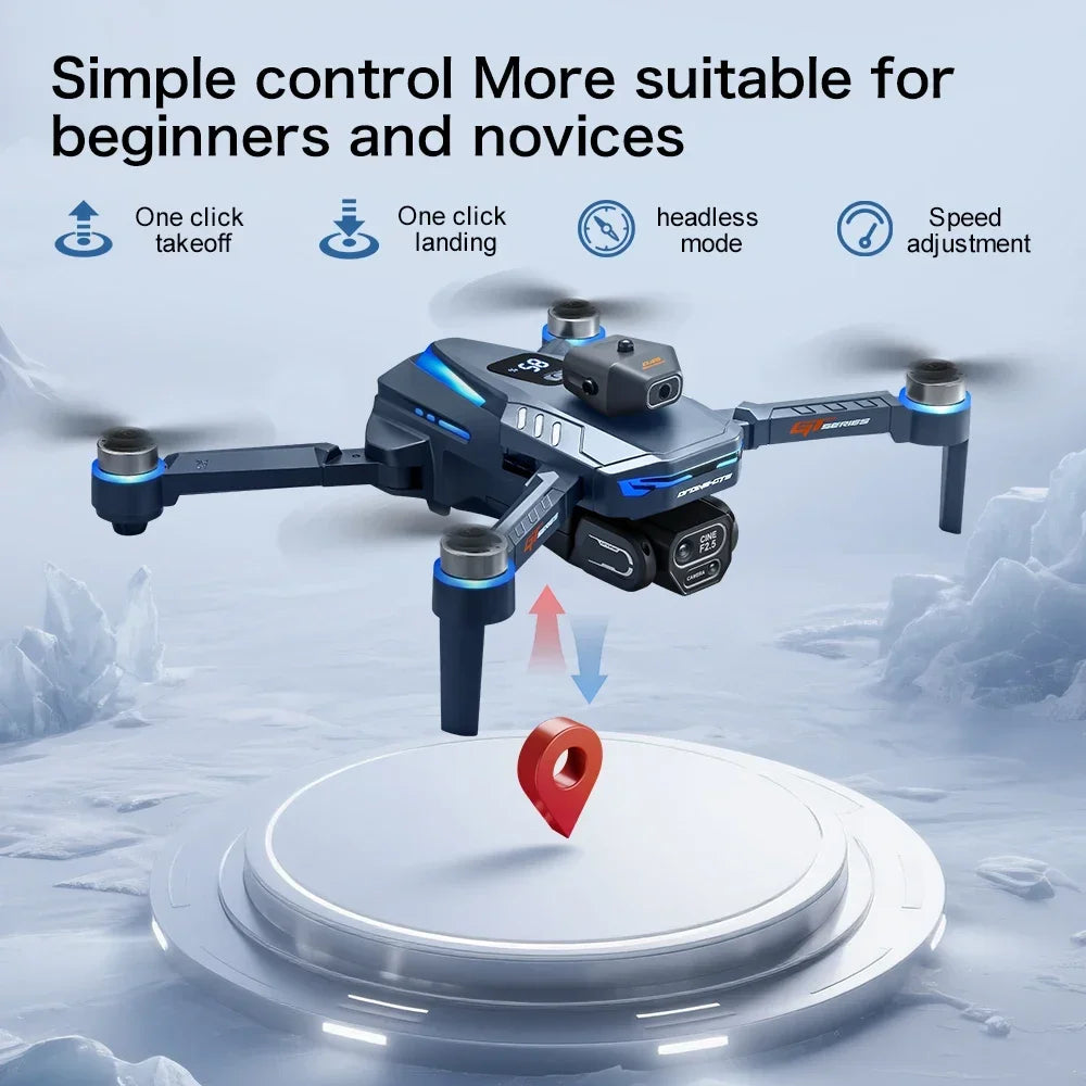 HOT For Xiaomi GT8 Drone 4K Professional Dual Camera FPV GPS Brushless Motor Optical Flow Hovering Folding Quadcopter 8K RC Dron