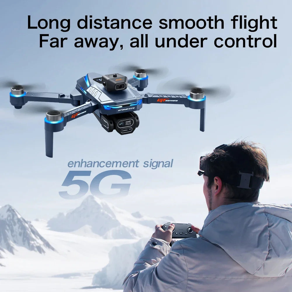 HOT For Xiaomi GT8 Drone 4K Professional Dual Camera FPV GPS Brushless Motor Optical Flow Hovering Folding Quadcopter 8K RC Dron