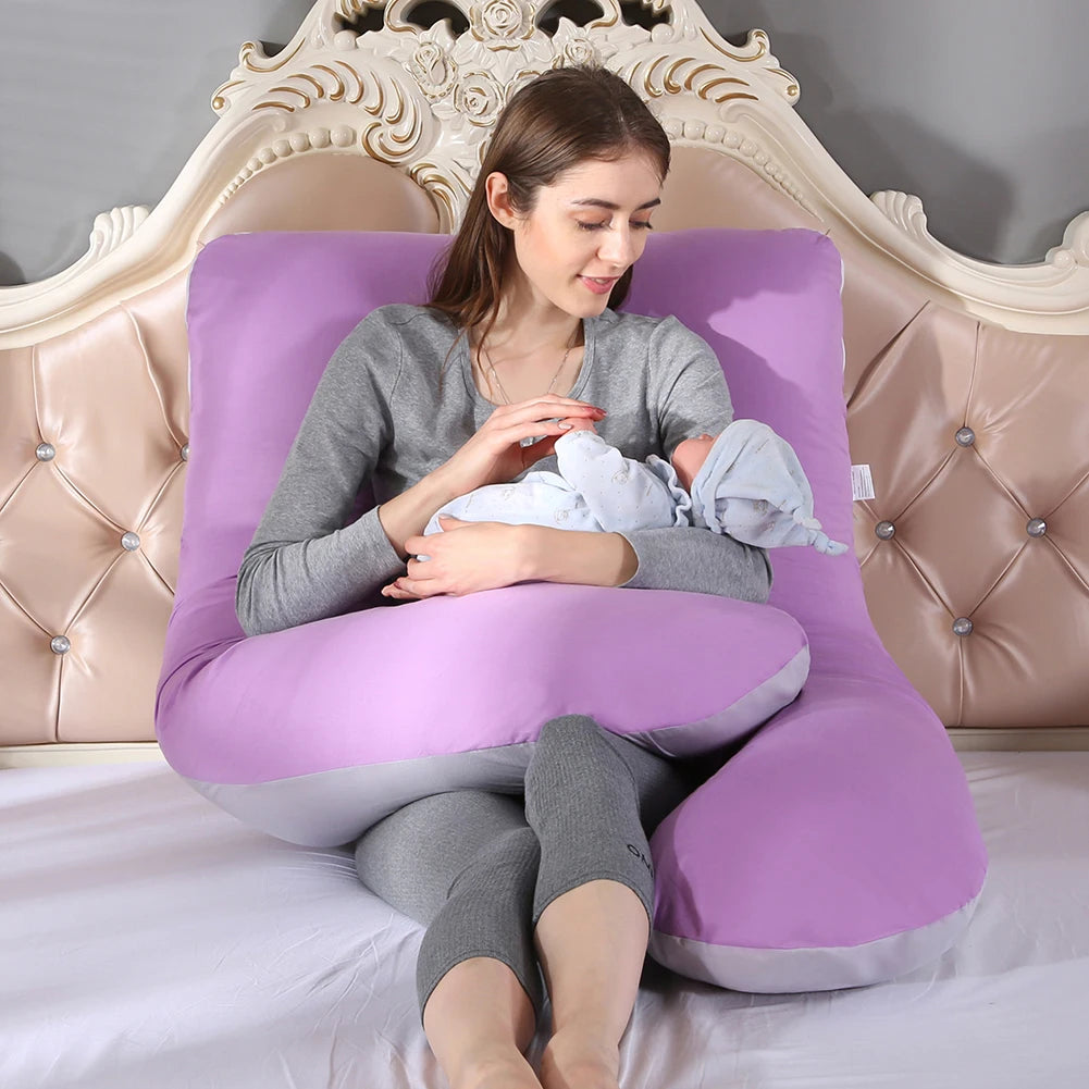 Pregnant Pillow Case U-Type Pregnant Women Pillowcase Breastfeeding Gravida Side Protect Cotton Cover