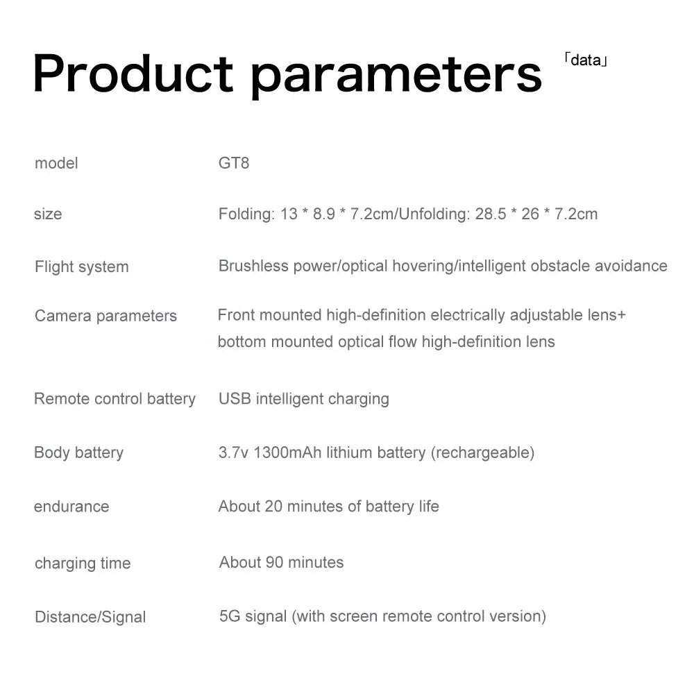 HOT For Xiaomi GT8 Drone 4K Professional Dual Camera FPV GPS Brushless Motor Optical Flow Hovering Folding Quadcopter 8K RC Dron